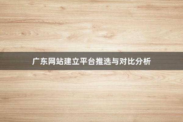 广东网站建立平台推选与对比分析